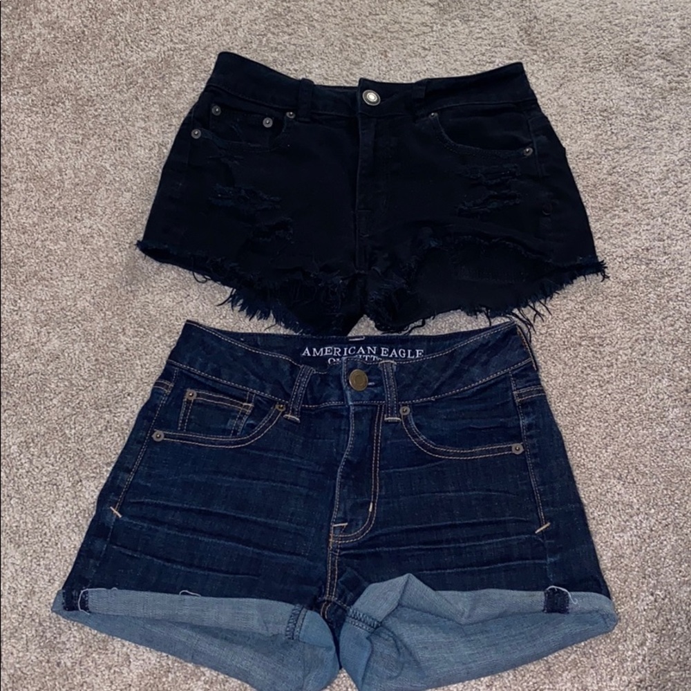 Two pairs of jean shorts